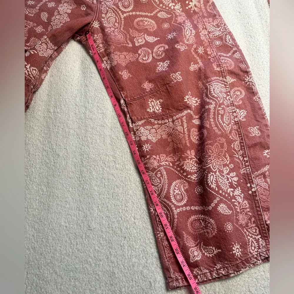 We The Free Free People Good Luck Printed Barrel Jeans EUC - Picture 11 of 12